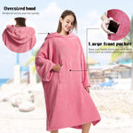 Quick-drying change bathrobe, long sleeve adult bathrobe, soft coral fleece bathrobe