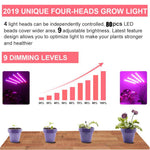 Plant Growing Light 4 Heads 72pcs LEDs Plant Light for Urban Plant Grower