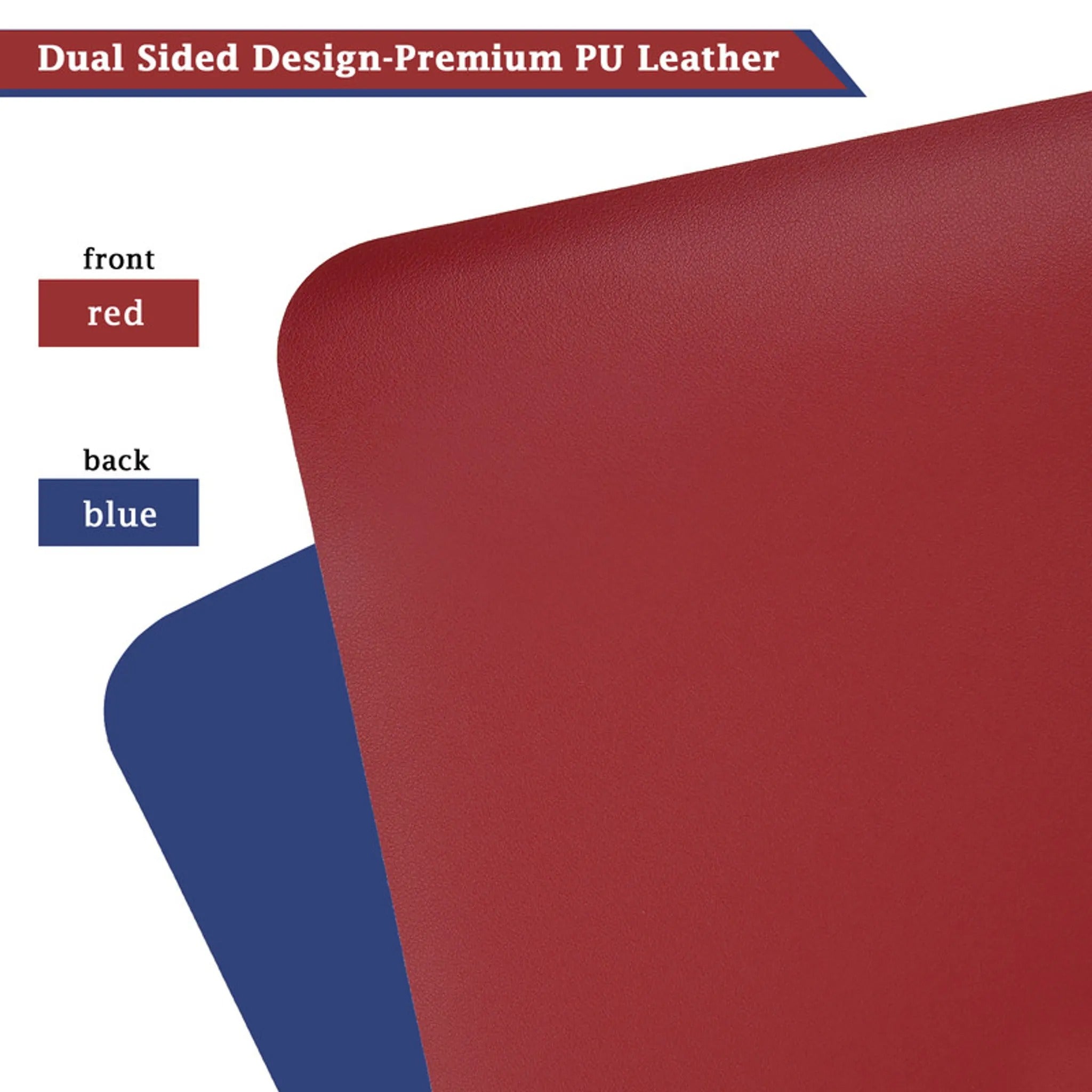 Dual-Sided Multifunctional Desk Pad Waterproof Faux Leather Computer Desk Mat