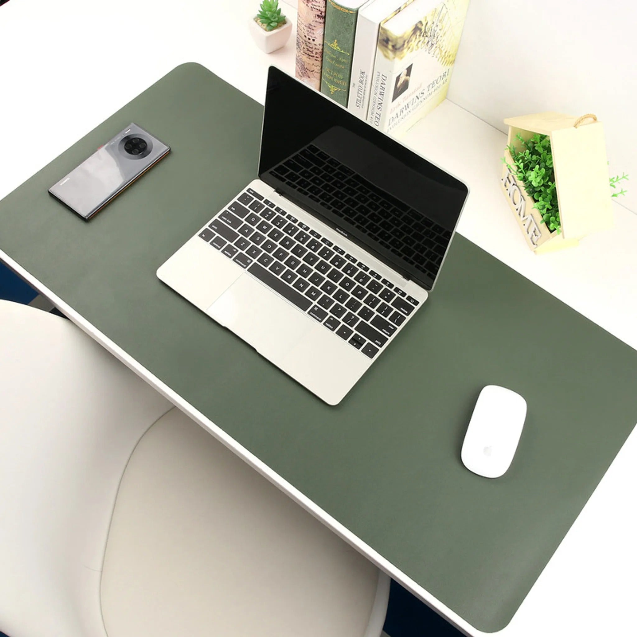 Dual-Sided Multifunctional Desk Pad Waterproof Faux Leather Computer Desk Mat