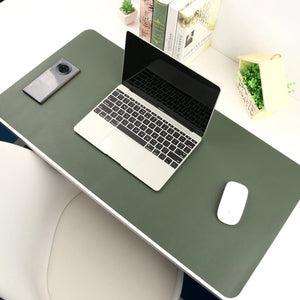 Dual-Sided Multifunctional Desk Pad Waterproof Faux Leather Computer Desk Mat