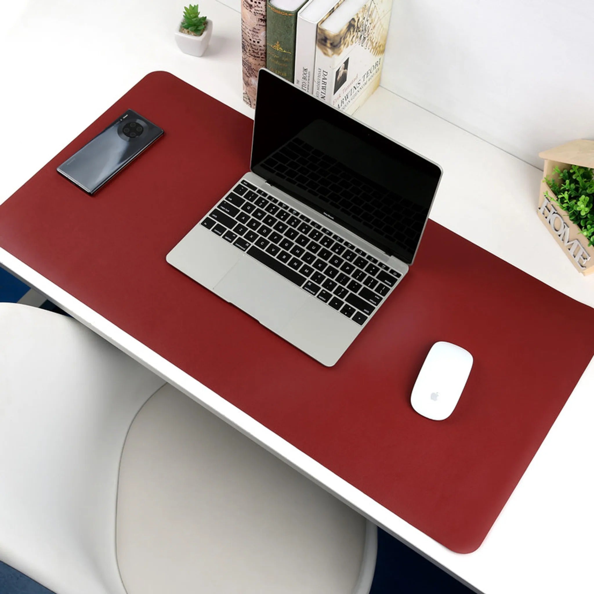 Dual-Sided Multifunctional Desk Pad Waterproof Faux Leather Computer Desk Mat