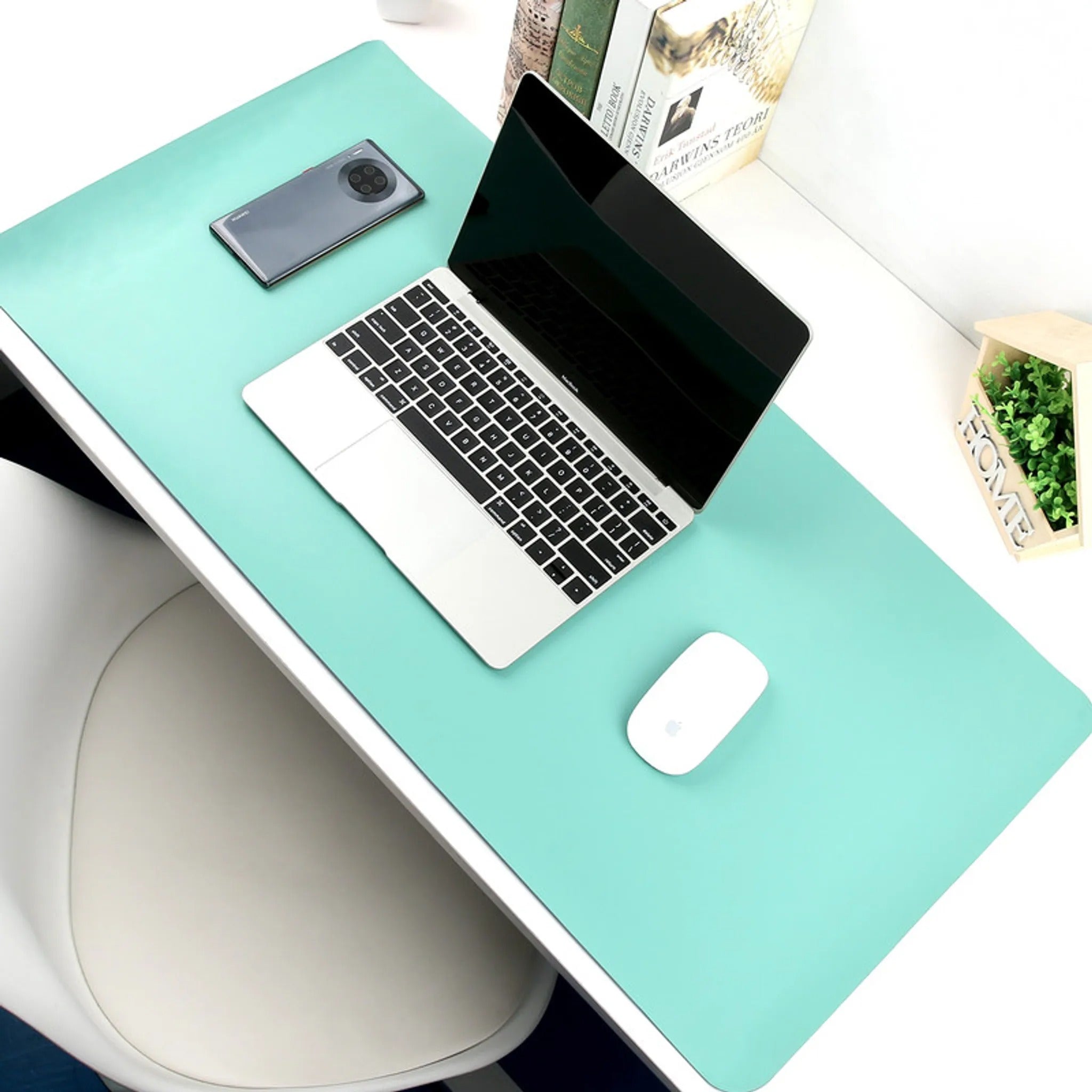 Dual-Sided Multifunctional Desk Pad Waterproof Faux Leather Computer Desk Mat