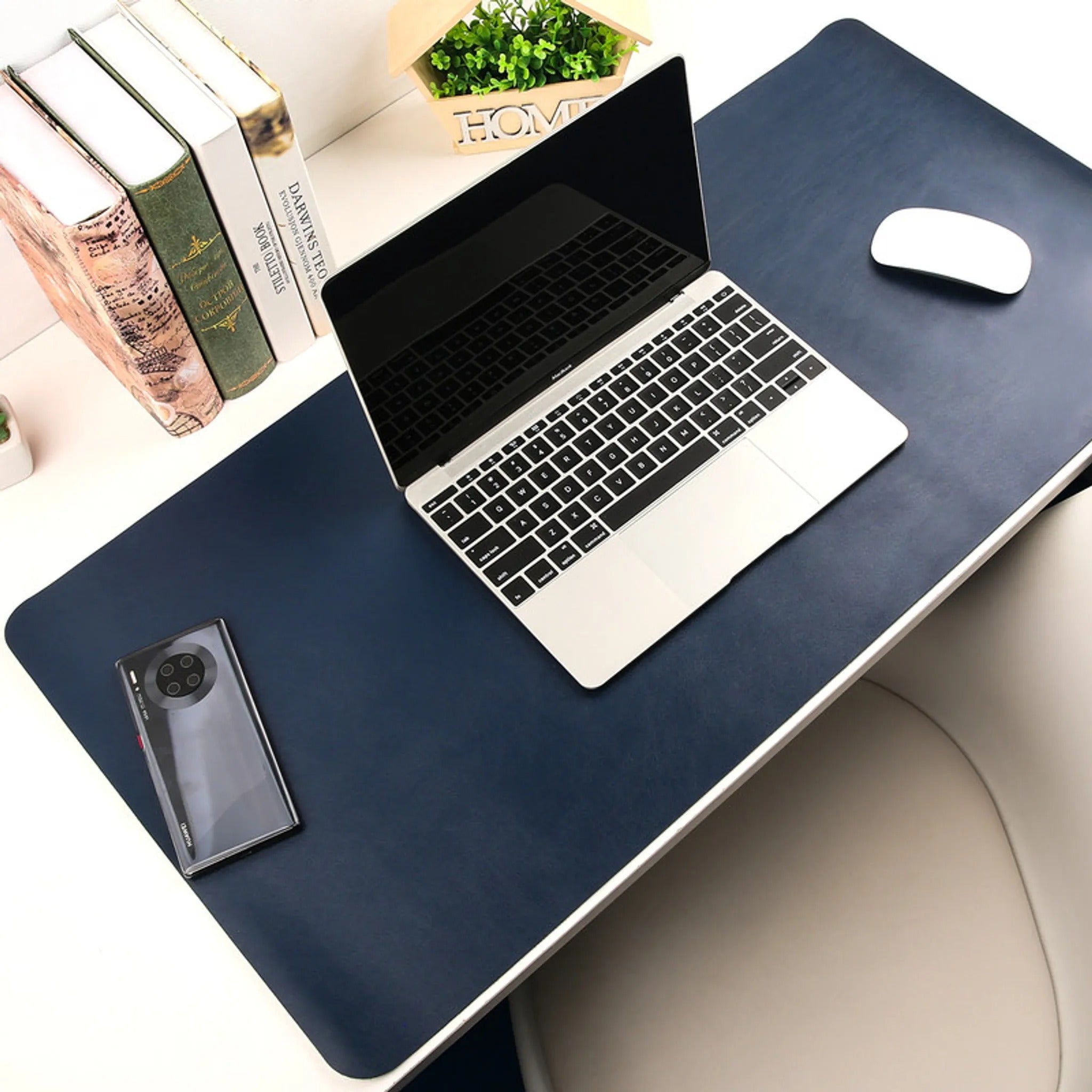 Dual-Sided Multifunctional Desk Pad Waterproof Faux Leather Computer Desk Mat