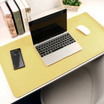 Dual-Sided Multifunctional Desk Pad Waterproof Faux Leather Computer Desk Mat