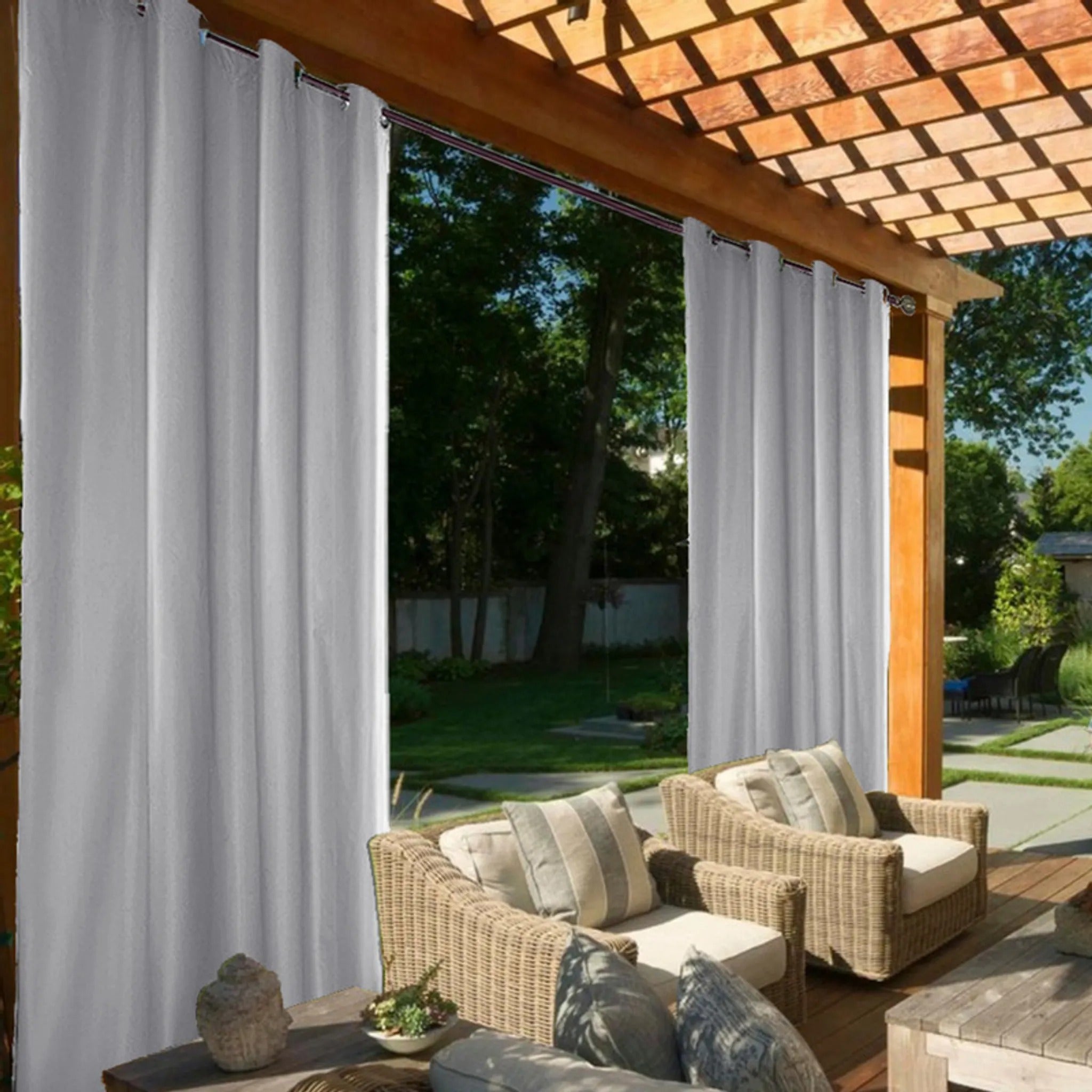 Waterproof Outdoor Curtains for Patio Garden Blackout Curtains｜54 x 84/96/108 Inch｜