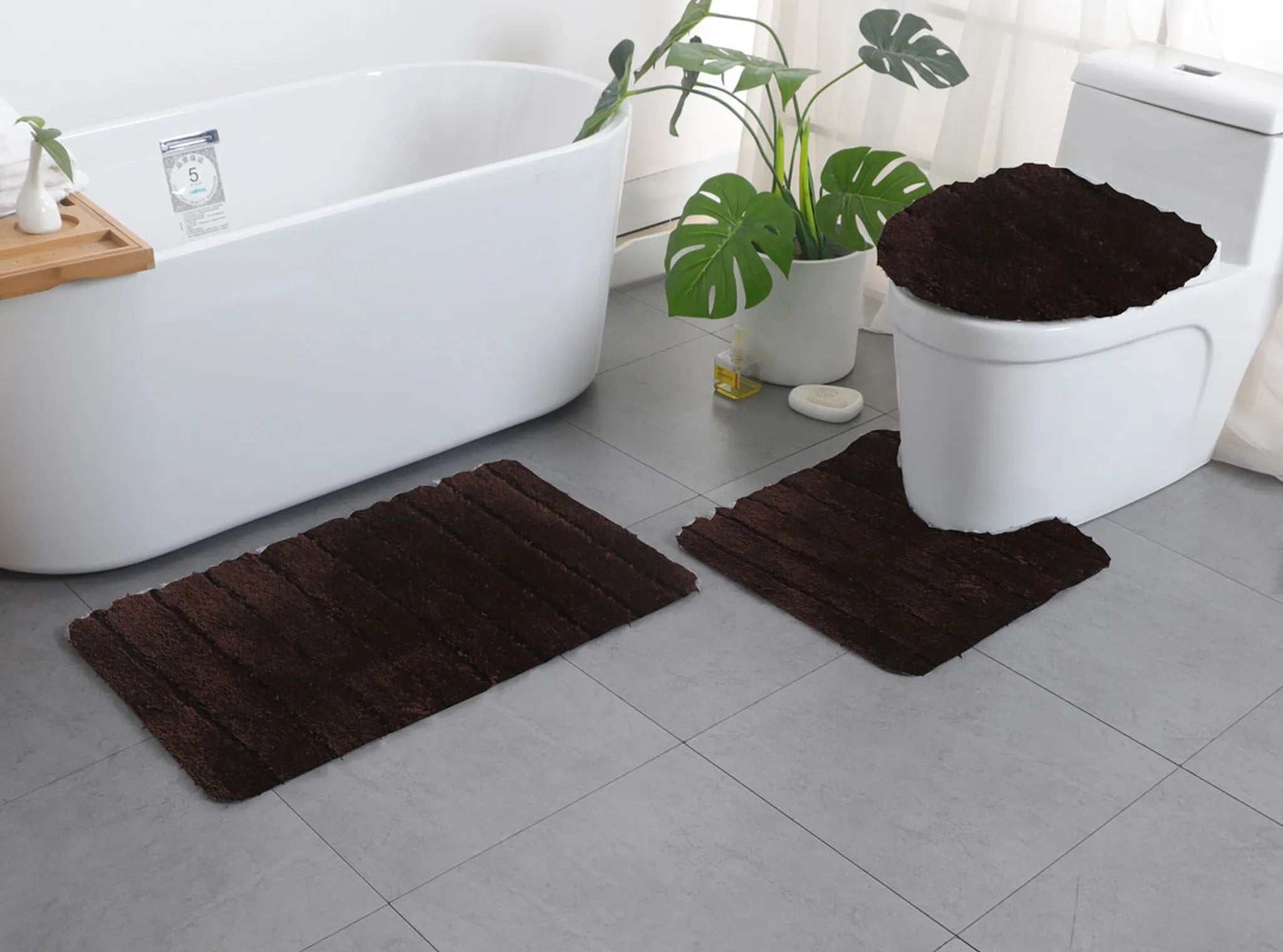 Bath Rugs Extra Soft Fluffy and Absorbent Microfiber Shag Rug Non-Slip