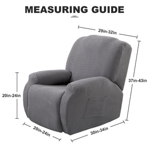 4 Pieces Stretch Recliner Chair Cover Easy-Going With side pockets Waterproof non-slip advanced fabric,6 color