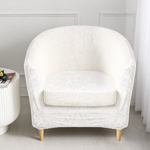 2 Piece Velvet Plush Chair Slipcovers High Stretch Slip Resistant Tub Chair Slipcovers Sofa Furniture Protector,8 colors