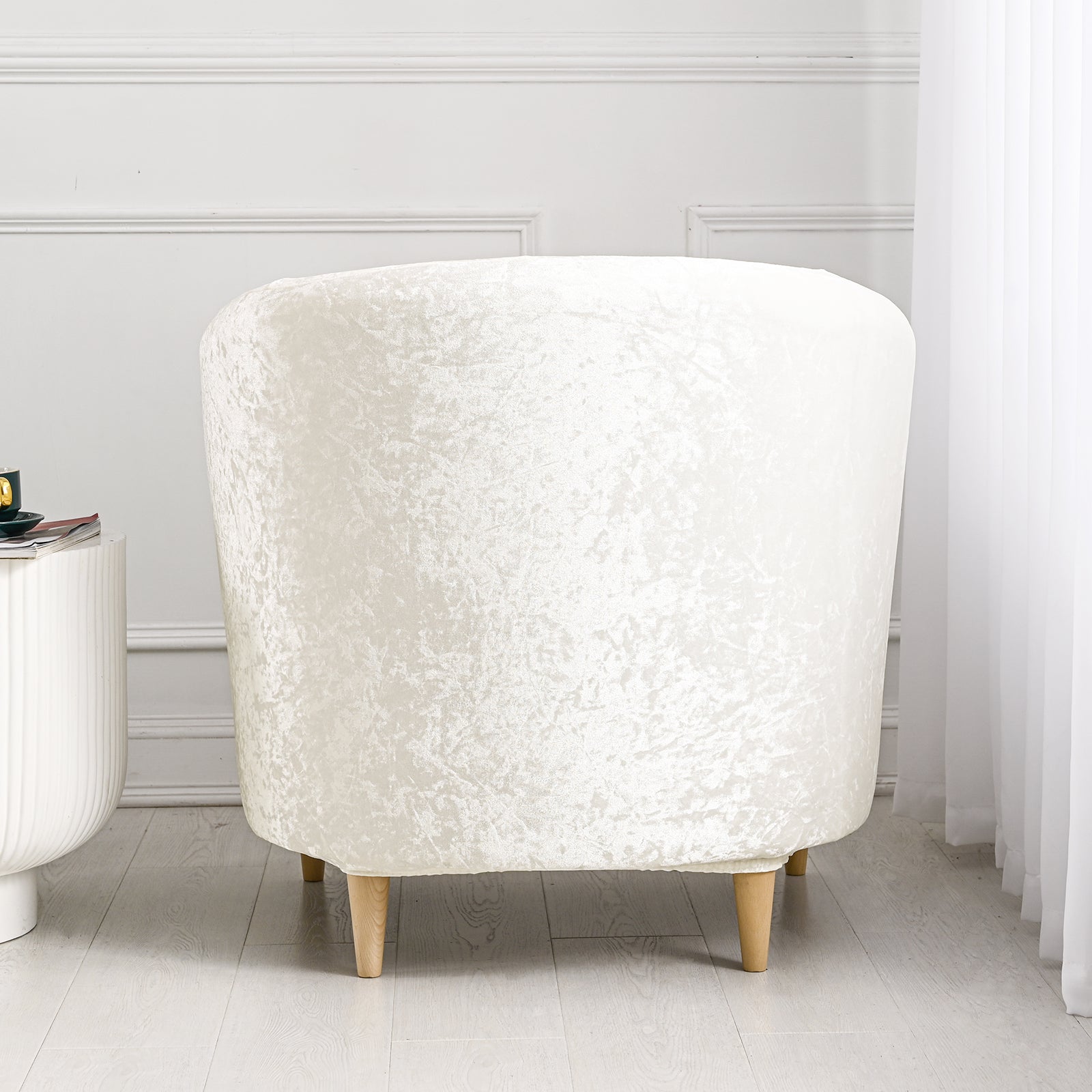 2 Piece Velvet Plush Chair Slipcovers High Stretch Slip Resistant Tub Chair Slipcovers Sofa Furniture Protector,8 colors
