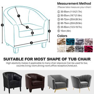 2 Piece Velvet Plush Chair Slipcovers High Stretch Slip Resistant Tub Chair Slipcovers Sofa Furniture Protector,8 colors