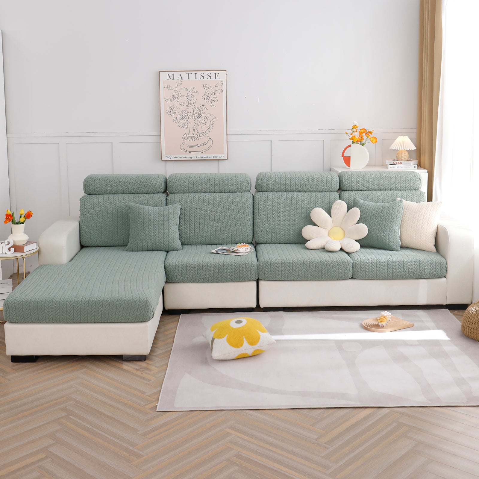 Couch cushion covers for sectional sofas, Elastic, Soft, Sectional sofa cover, Elastic Stretch Sofa Seat Cushion Cover