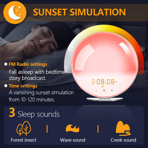 Sunrise Alarm Clock White Noise Sound Machine 7 Colors Night Light for Kids & Adult