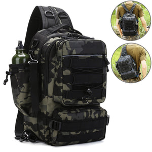 Fishing Tackle Storage Bag Multifunction Outdoor Shoulder Backpack Scratch resistant with Rod Holder