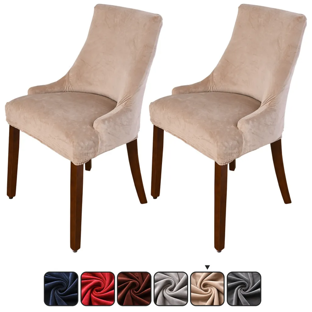 Velvet Stretch Wingback Chair Cover Slipcover Reusable Arm Chair Protector Cover for Dining Room Banquet Home Decor, 6 Colors