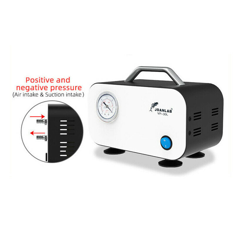 Lab Oilless Diaphragm Vacuum Pump 30L/min with Rubber Tube