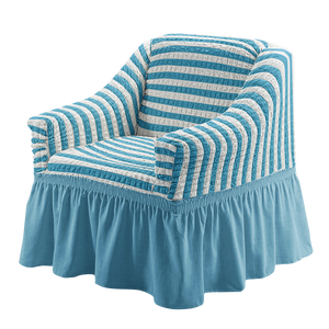 Universal Sofa Slipcover with Skirt Seersucker Fabric Wing Chair Furniture Protector Country Style for 1-4 Seater