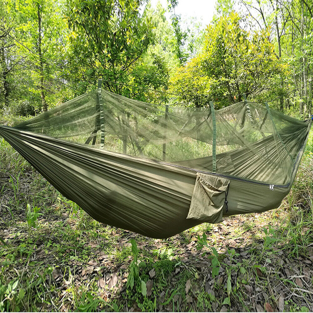 Portable Strength Camping Hammock Hanging Bed with Mosquito Net Outdoor Travel