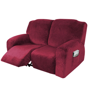 Velvet 1/2/3 Seater Stretch Recliner Sofa Slipcover Elastic Armchair Couch Cover