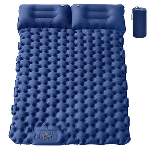 Double Sleeping Pad for Camping, Self Inflating Camping Pad 2 Person with Pillow for Backpacking, Hiking, Portable Camping Pad