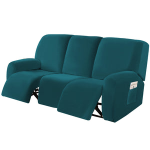 Velvet 1/2/3 Seater Stretch Recliner Sofa Slipcover Elastic Armchair Couch Cover