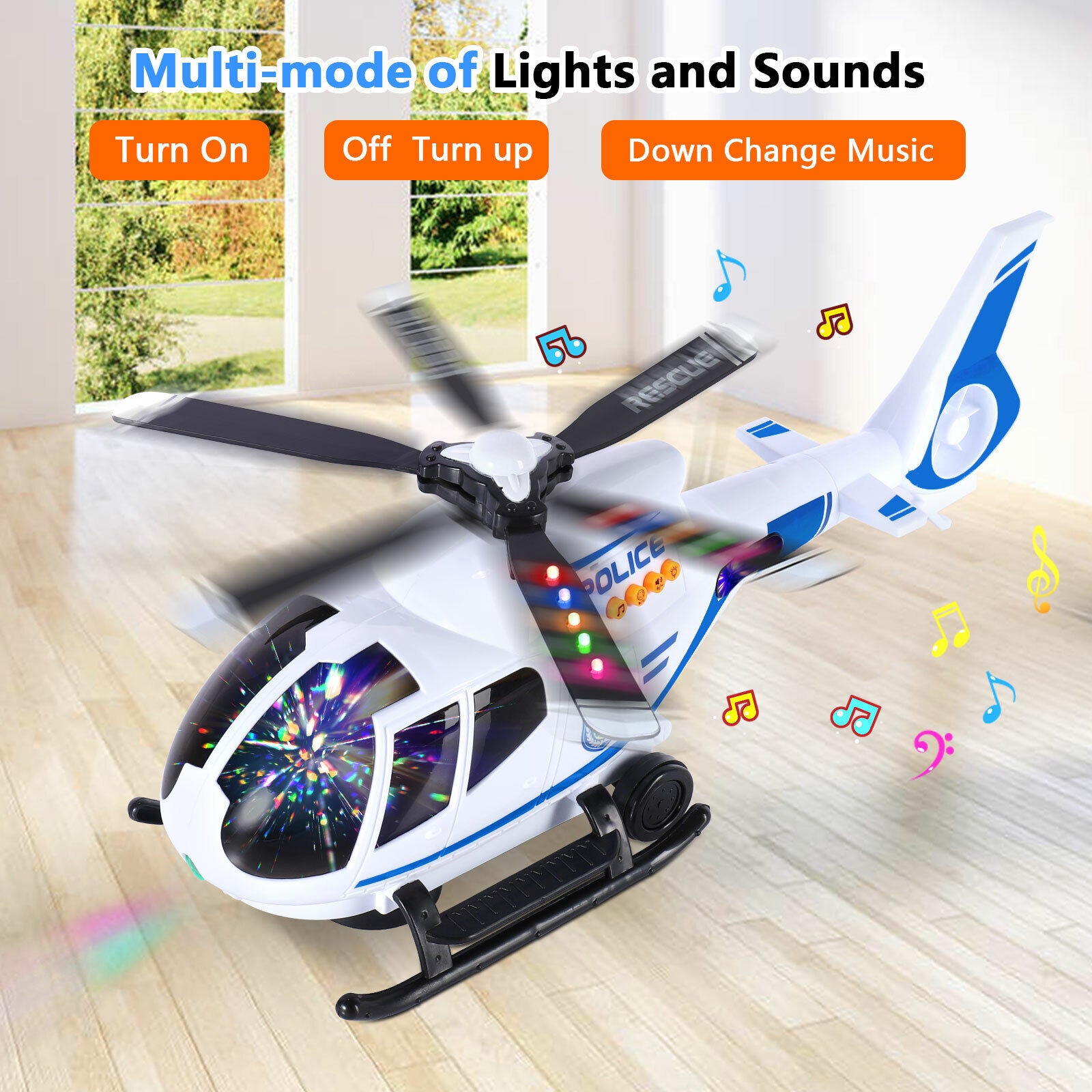 Airplane Toy with Attractive LED Flashing Lights and Sounds for Kids Age 3 - 12 Years Old,Green/White/Red