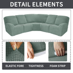 5 Seater Recliner Sofa Cover Velvet L Shape Stretch Jacquard Recliner Corner Sofa Cover Reclining Slipcover 5 Seater