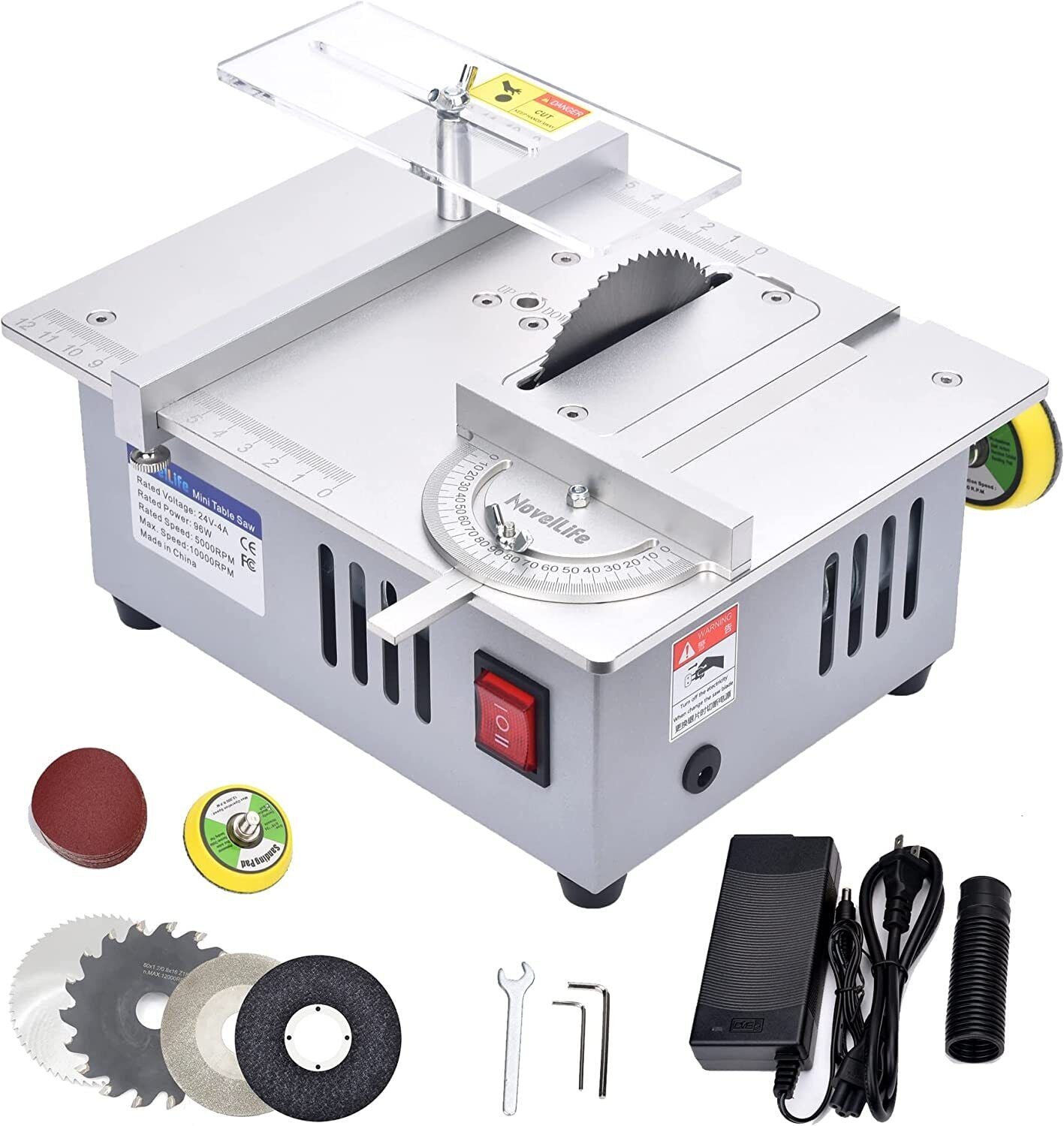 Mini Table Saw Woodworking Cutting for DIY Wooden Model Crafts 110V Electric Table Saw Mini Desktop Saw Cutter Multi-Functional Cutting Machine