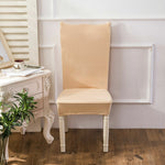 Elastic Chair Cover Solid Color Seat Cover Non-Slip Removable Banquet Decoration