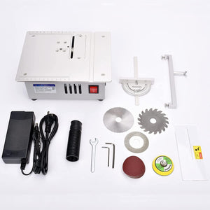 Mini Table Saw Woodworking Cutting for DIY Wooden Model Crafts 110V Electric Table Saw Mini Desktop Saw Cutter Multi-Functional Cutting Machine