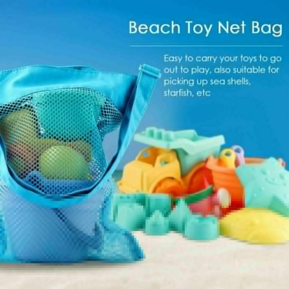 13PCS Beach Sand Toys Set for Kid with Beach Bucket Castle Animal molds Mesh Bag