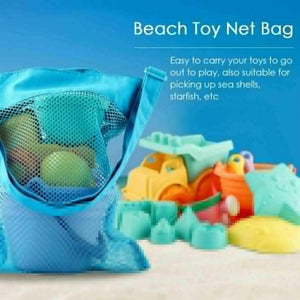 13PCS Beach Sand Toys Set for Kid with Beach Bucket Castle Animal molds Mesh Bag