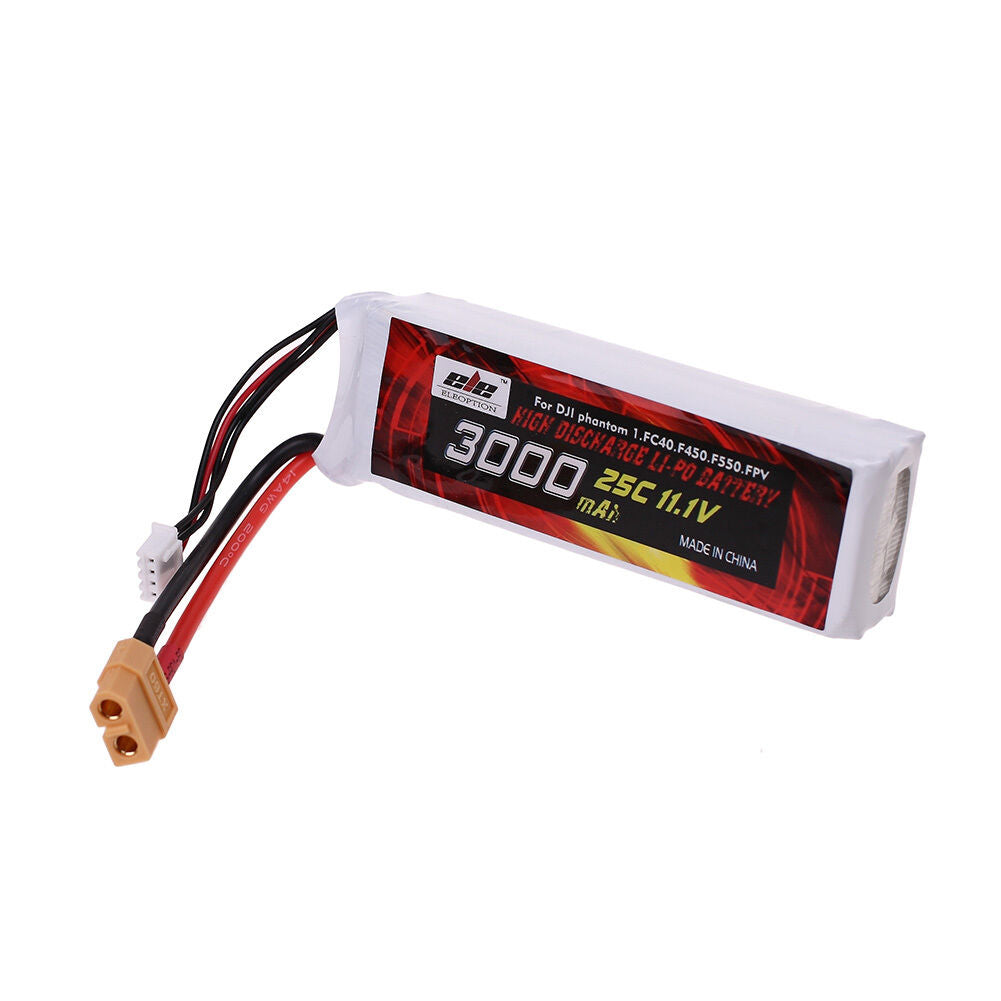 2PCS Lipo Battery 11.1V 3000mah 25C XT60 Plug for DJI Phantom 1 FC40 DJI Flame Wheel F450 F550 FPV Quadcopter