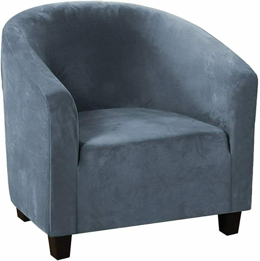 Velvet Tub Chair Cover High Stretch Club Chair Slipcovers Wing Back Armchair Covers Reception Chair Furniture Protector Cover