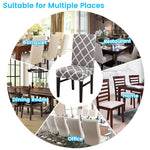 Elastic Dining Chair Cover Protector Detachable Plaid Slipcover Wedding Decor