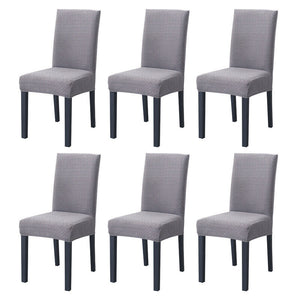 6 Pack Dining Chair Covers Washable Knitted Stretch Removable Chair Slipcovers