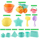 13pcs/Set Beach Toys Set for Kids Toddlers Beach Sand Toy Set Bucket Rake Shovel