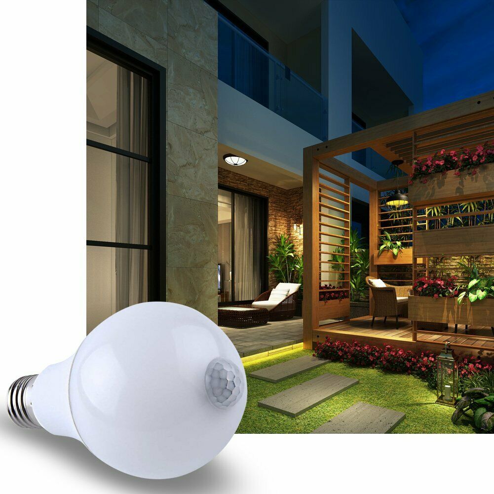 7W E27 Smart LED Light Bulb Infrare Motion Sensor Detection Auto Lamp In/Outdoor