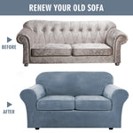 Stretch Velvet Sofa Covers Couch Chair Slipcover Protector with Cushion Cover