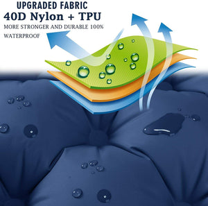 Waterproof Camping Sleeping Pad Inflatable Sleeping Air Mattress Mat with Pillow