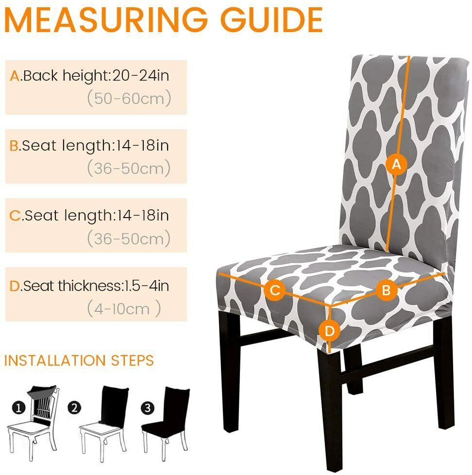 Elastic Dining Chair Cover Protector Detachable Plaid Slipcover Wedding Decor