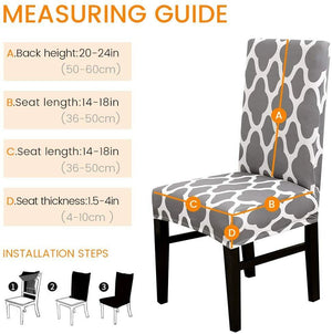 Elastic Dining Chair Cover Protector Detachable Plaid Slipcover Wedding Decor