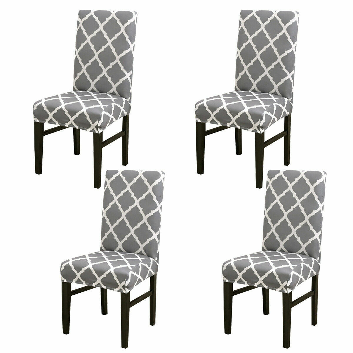 4ⅹDining Chair Covers Slip Stretch Spandex Seat Slipcovers Removable Home Decor