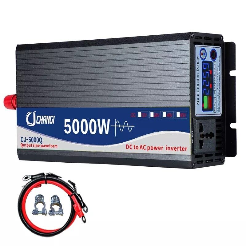5000W DC 24V to AC 220V Pure Sine Wave Power Inverter For Car Converter RV Home