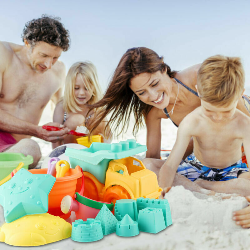 13pcs/Set Beach Toys Set for Kids Toddlers Beach Sand Toy Set Bucket Rake Shovel