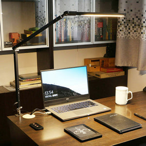 8W 100-240V LED Table Lamp Desk Dimmable Foldable Metal Swing Arm Desk Lamp with 3 Lighting Modes for Desk Office Bedroom Reading