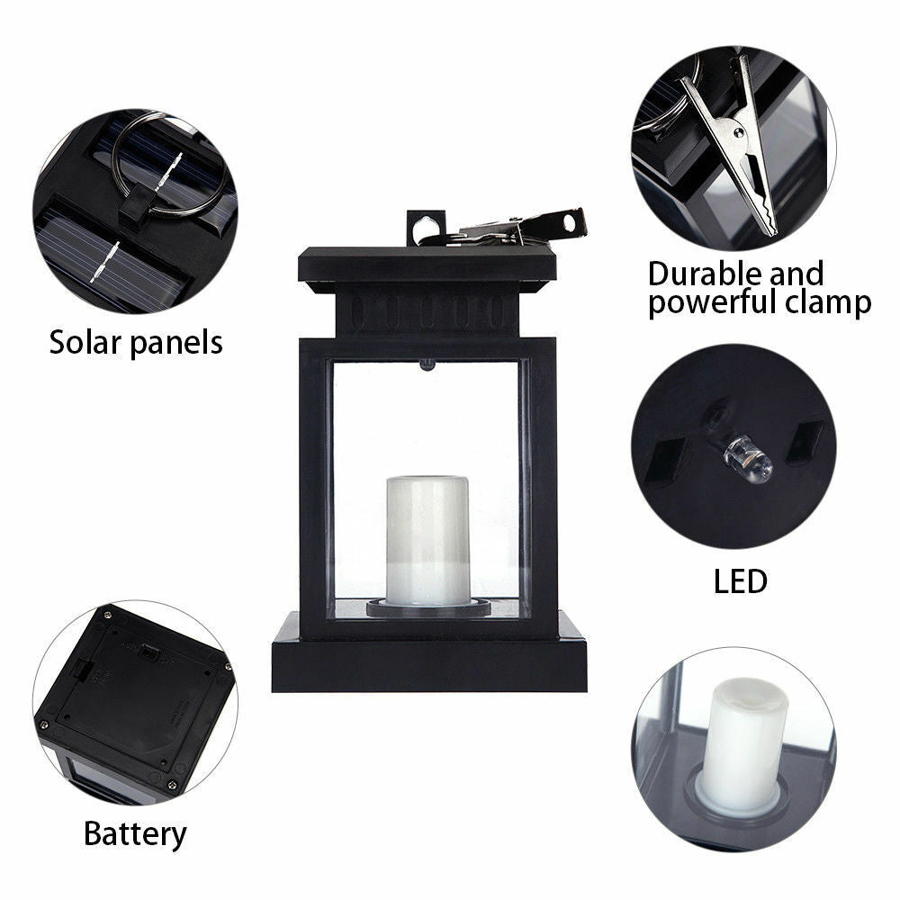 Outdoor Solar Lantern Hanging Light Garden LED Lamp Yard Patio Pillar for Garden