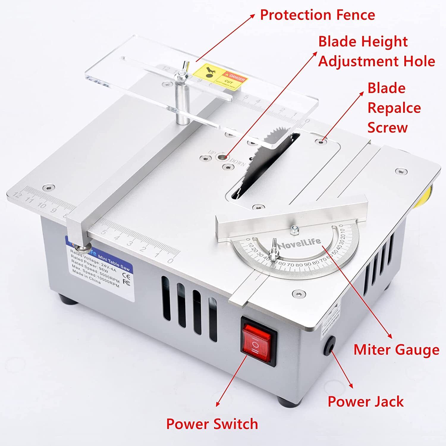 Mini Table Saw Woodworking Cutting for DIY Wooden Model Crafts 110V Electric Table Saw Mini Desktop Saw Cutter Multi-Functional Cutting Machine