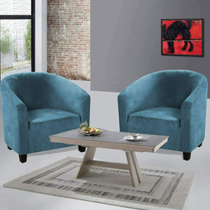 Velvet Tub Chair Cover High Stretch Club Chair Slipcovers Wing Back Armchair Covers Reception Chair Furniture Protector Cover