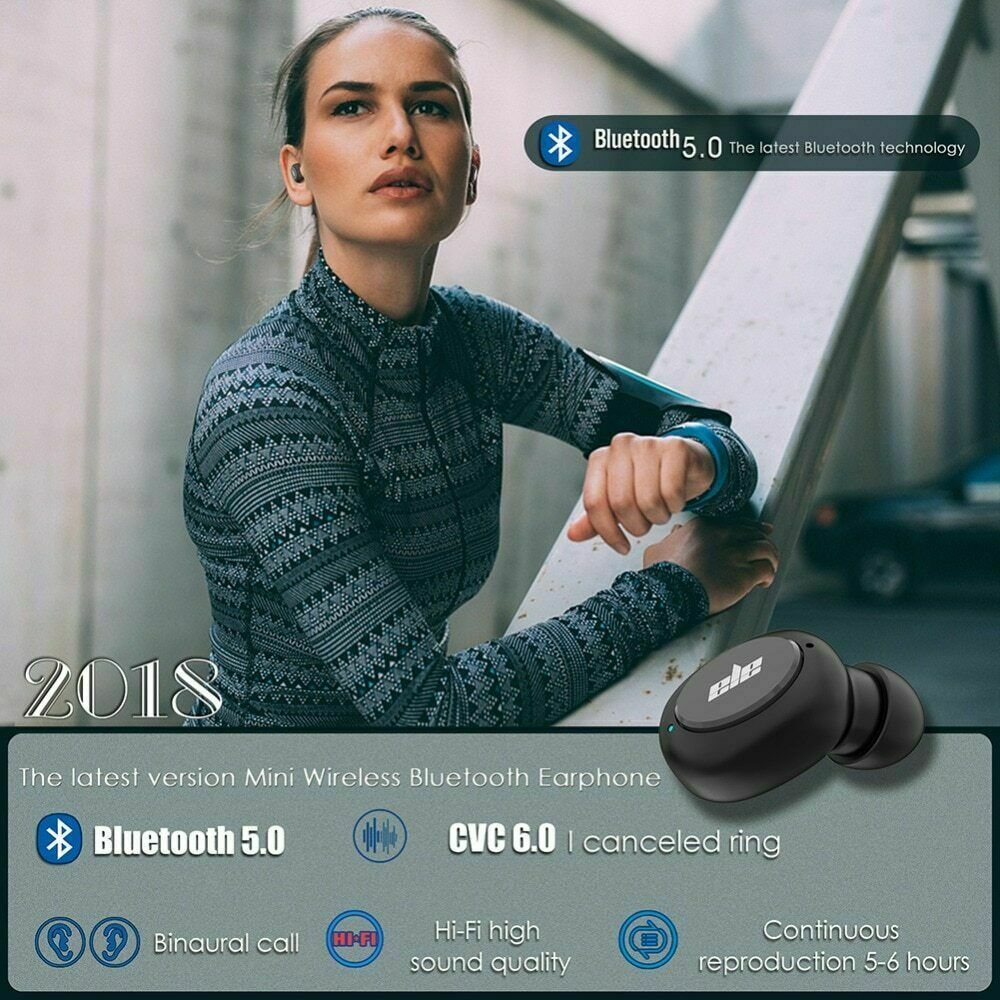 Wireless Earbuds Mini Earphones with Bluetooth 20 Hours Playtime Sweatproof Clear High Hi-Fi Sound Built-in Mic